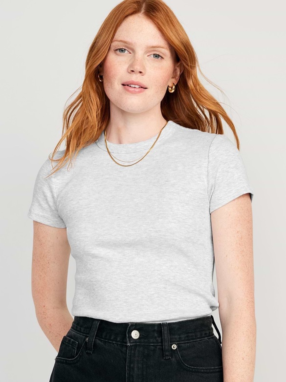 Old navy ribbed snug fit crew tee- medium